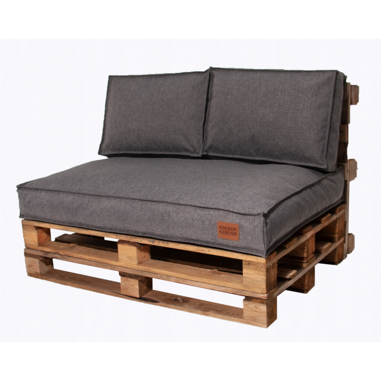 Paletové sedenie Golden Garden GG68 - podsedák a vankúš 120cm x 80cm x 15cm penový granulát melange tmavá 1